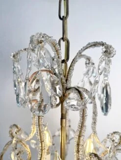 Antique French Crystal 3 Light Chandelier With Floret Details 25 Antique French Crystal 3 Light Chandelier With Floret Details -OGT Sale Store q288102 10