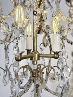 Antique French Crystal 3 Light Chandelier With Floret Details 26 Antique French Crystal 3 Light Chandelier With Floret Details -OGT Sale Store q288102 11