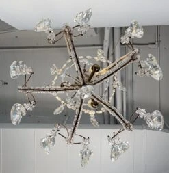 Antique French Crystal 3 Light Chandelier With Floret Details 29 Antique French Crystal 3 Light Chandelier With Floret Details -OGT Sale Store q288102 14