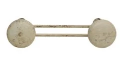 1960s Double Hook 9 In. White Painted Metal Rack