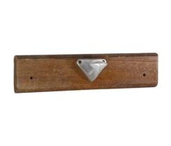 European 1 Art Deco Aluminum Hook Wood Mount Wall Rack