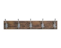 European 5 Aluminum Hooks 36 In. Pine Wall Rack