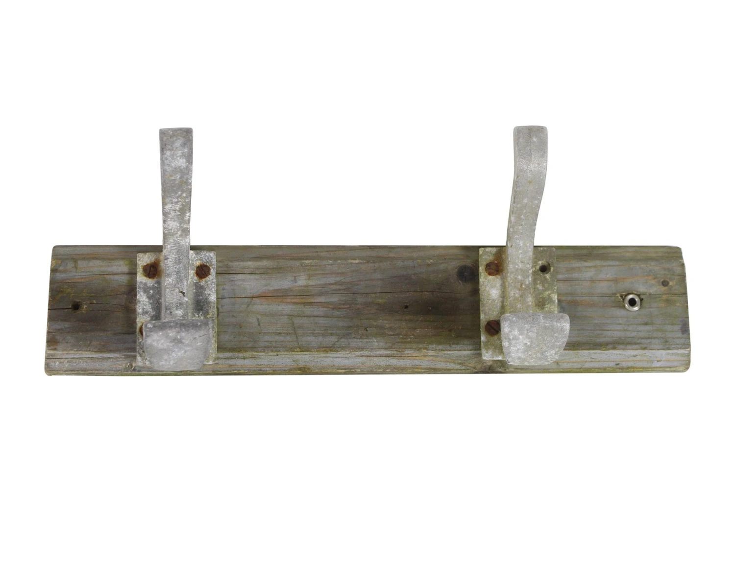 European Vintage Double Aluminum Hook Driftwood Wall Rack 3 European Vintage Double Aluminum Hook Driftwood Wall Rack