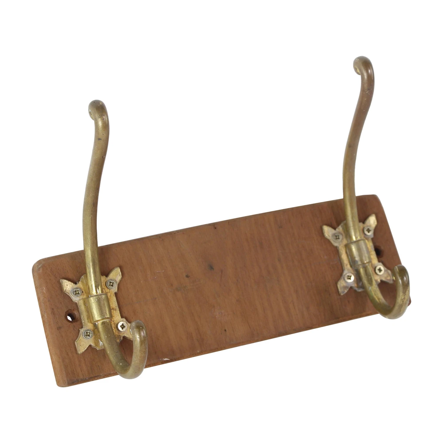 European Vintage Double Brass Hook Wall Rack 3 European Vintage Double Brass Hook Wall Rack