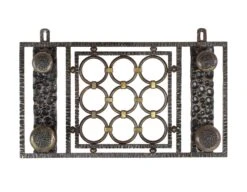 European Wrought Iron Ornate 4 Round Hook Wall Rack Unit