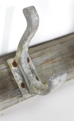 European Vintage Double Aluminum Hook Driftwood Wall Rack 9 European Vintage Double Aluminum Hook Driftwood Wall Rack -OGT Sale Store racks for sale 22bel10762