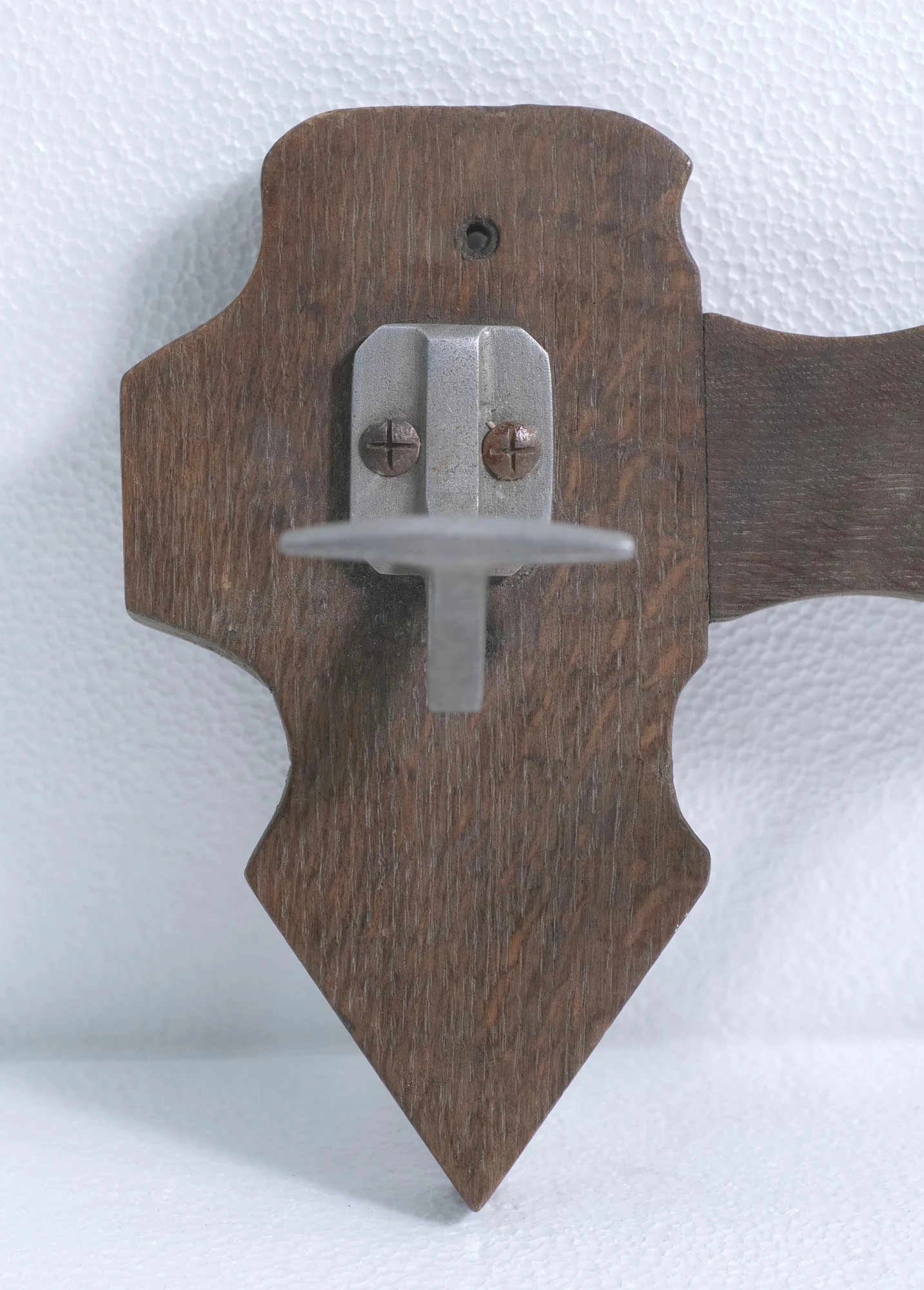 European Art Deco 5 Aluminum Hooks Rustic Wood Wall Rack 5 European Art Deco 5 Aluminum Hooks Rustic Wood Wall Rack - Image 3