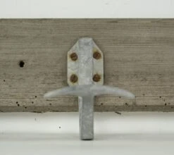 Vintage European French 4 Aluminum Hooks Chestnut Wall Rack 18 Vintage European French 4 Aluminum Hooks Chestnut Wall Rack -OGT Sale Store racks for sale 24bel11067