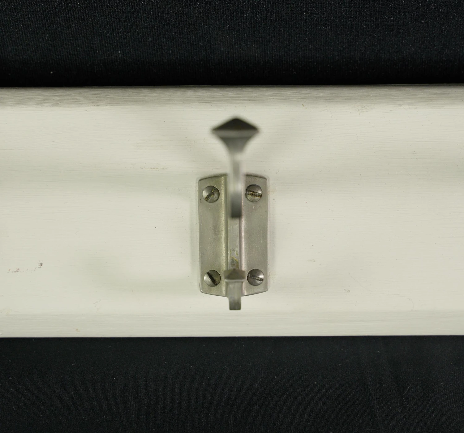 Vintage European 4 Aluminum Hook Spiked Pine Wall Rack 5 Vintage European 4 Aluminum Hook Spiked Pine Wall Rack - Image 3