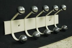 1970s Mid Century Modern Steel 5 Hook Coat Wall Rack -OGT Sale Store racks for sale 24bel11211
