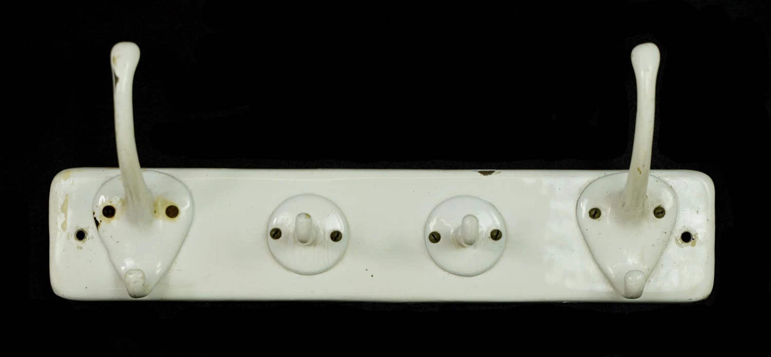 Vintage European 4 Hook White Cast Iron Coat Wall Rack 3 Vintage European 4 Hook White Cast Iron Coat Wall Rack