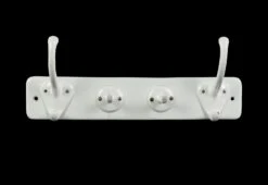 Vintage European White Cast Iron Bathroom Hook Wall Rack