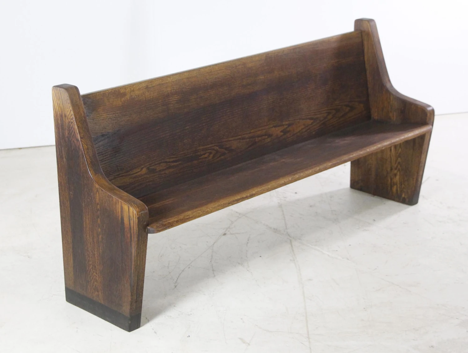 Antique 6 Ft. Oak Dark Tone Church Pew 5 Antique 6 Ft. Oak Dark Tone Church Pew - Image 3