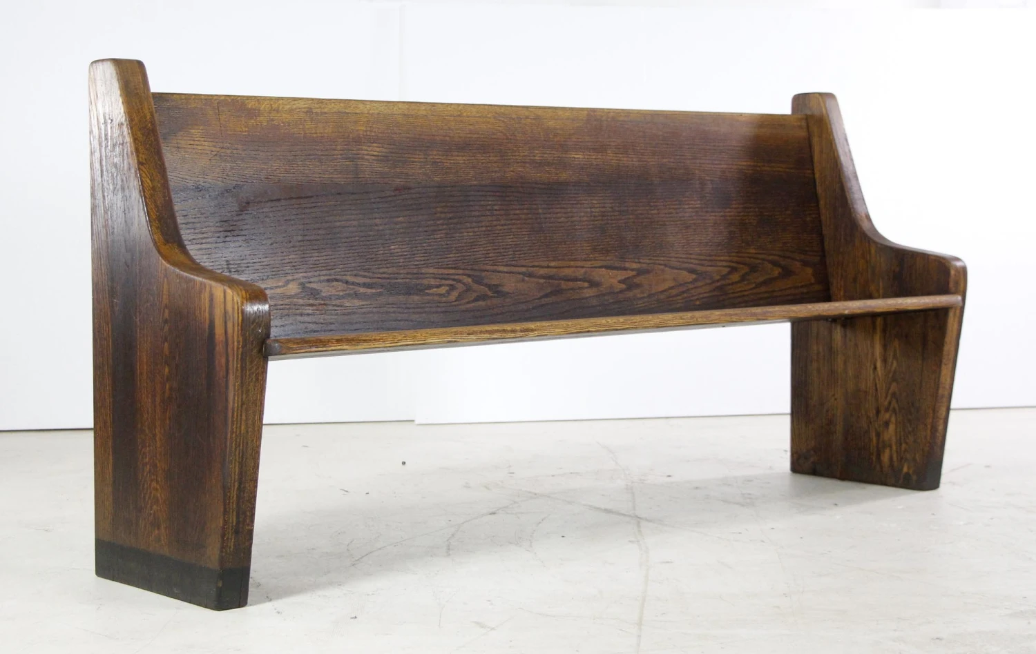 Antique 6 Ft. Oak Dark Tone Church Pew 4 Antique 6 Ft. Oak Dark Tone Church Pew - Image 2
