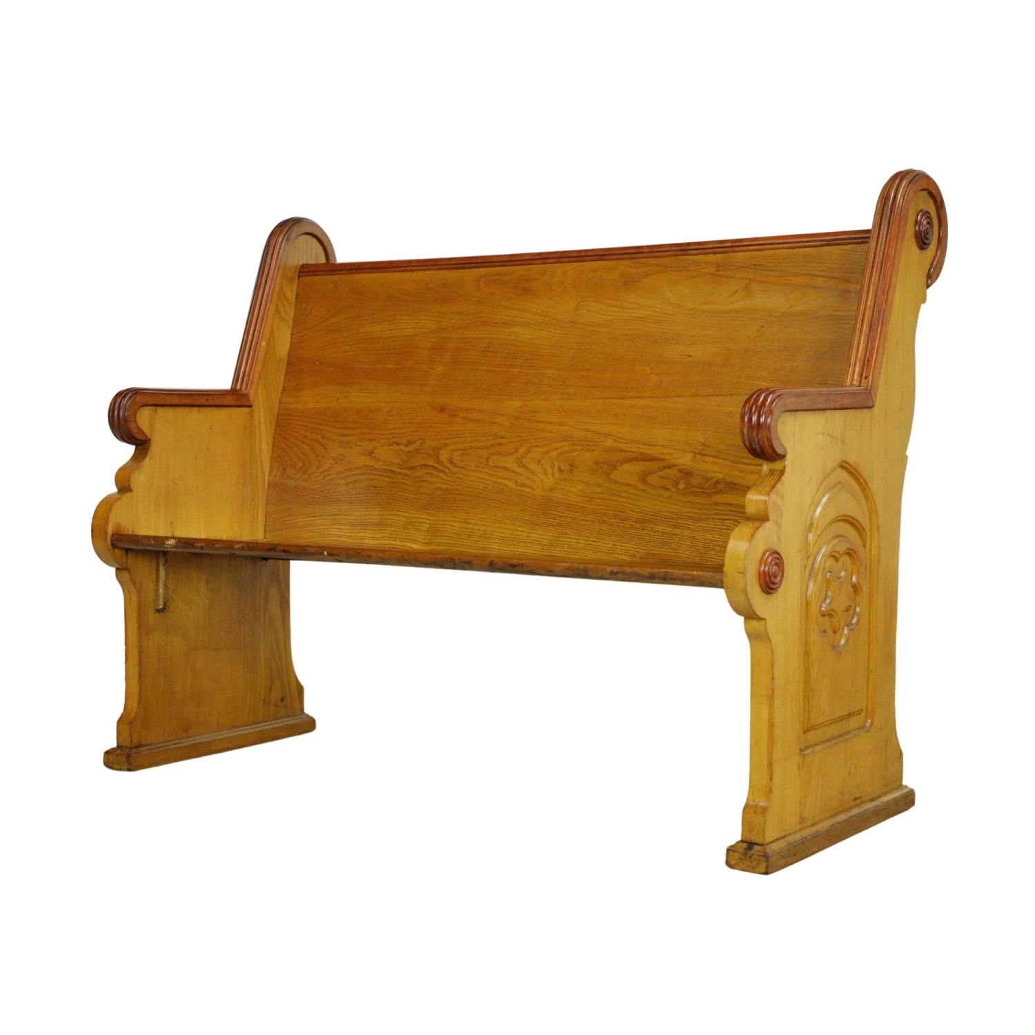 Reclaimed Restored 47 In. Wooden Pine Pew Bench 3 Reclaimed Restored 47 In. Wooden Pine Pew Bench
