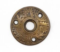 Antique 2 Fold Bronze 2 In. Floral Door Rosette