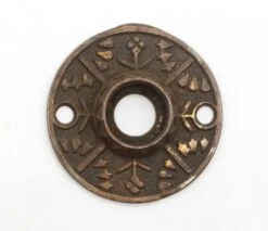 Antique 2 In. 4 Fold Aesthetic Cast Iron Door Rosette