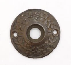 Antique 2 In. Cast Iron Floral Door Rosette