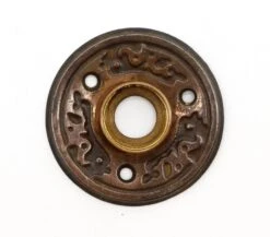 Antique 2 In. Pressed Steel 3 Fold Door Rosette