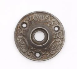 Antique 3 Fold Victorian Black 2 In. Cast Iron Rosette