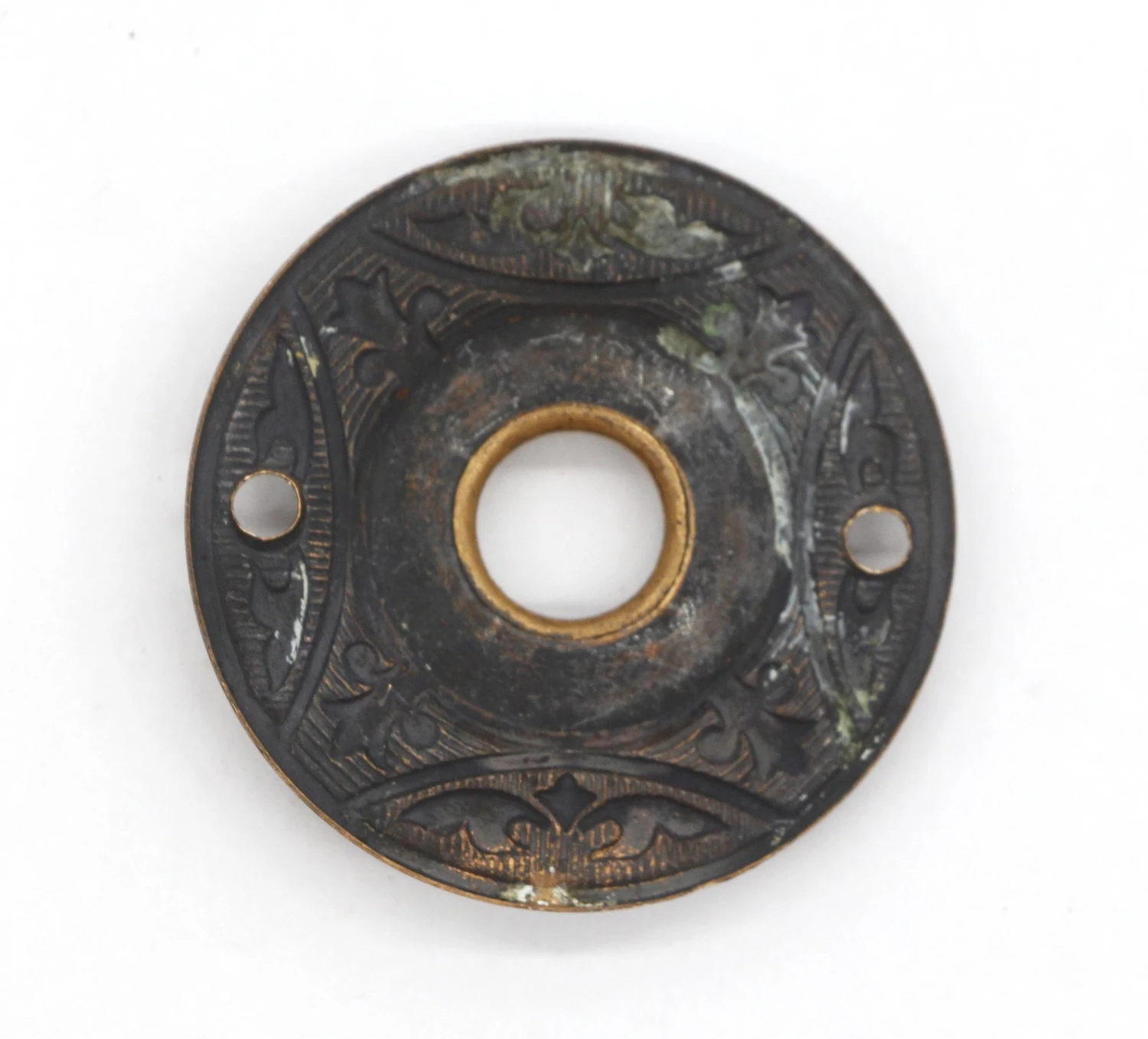 Antique Gothic Pressed Brass 2 In. Door Rosette 5 Antique Gothic Pressed Brass 2 In. Door Rosette - Image 3