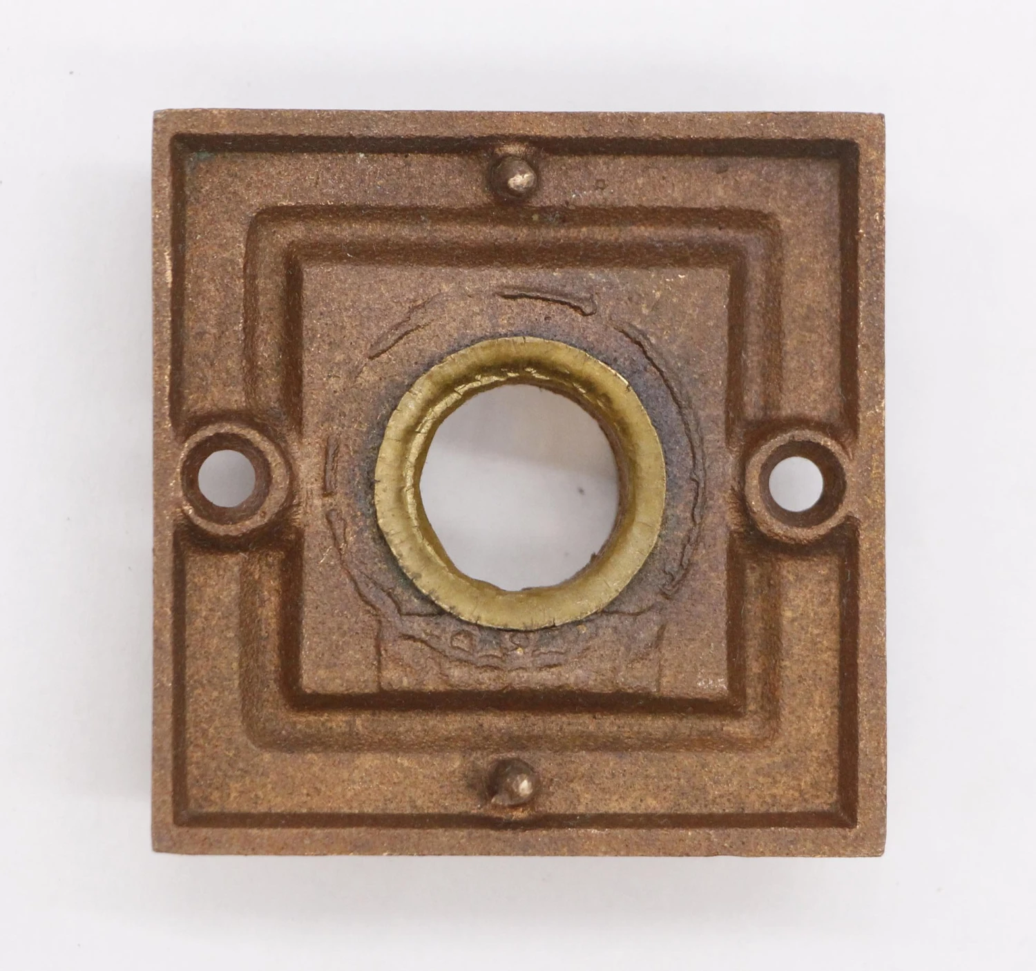 Square Deep Recess Framing Cast Brass Door Knob Rosette 5 Square Deep Recess Framing Cast Brass Door Knob Rosette - Image 3