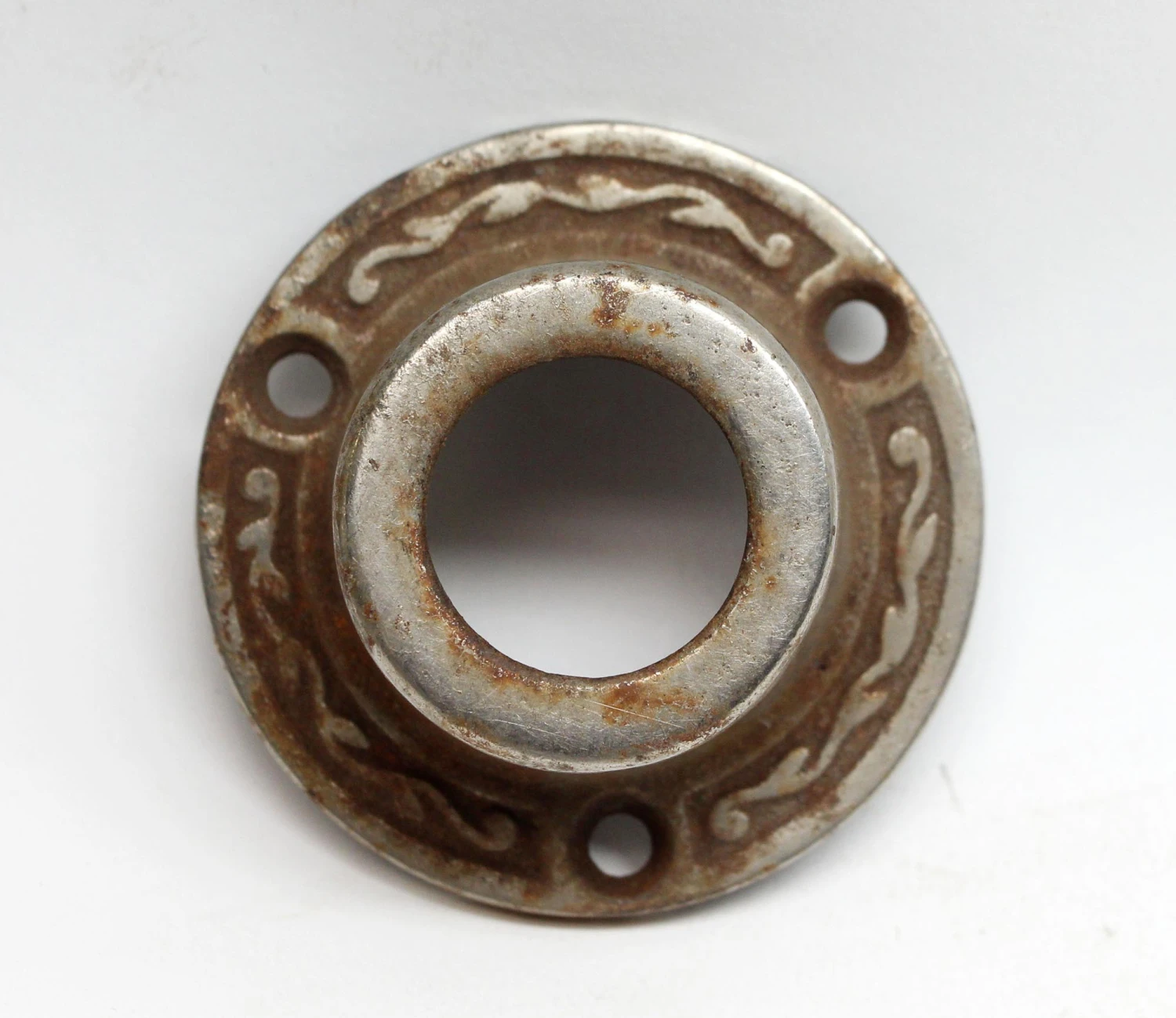 Large Antique Ornate Steel Rosette 4 Large Antique Ornate Steel Rosette - Image 2