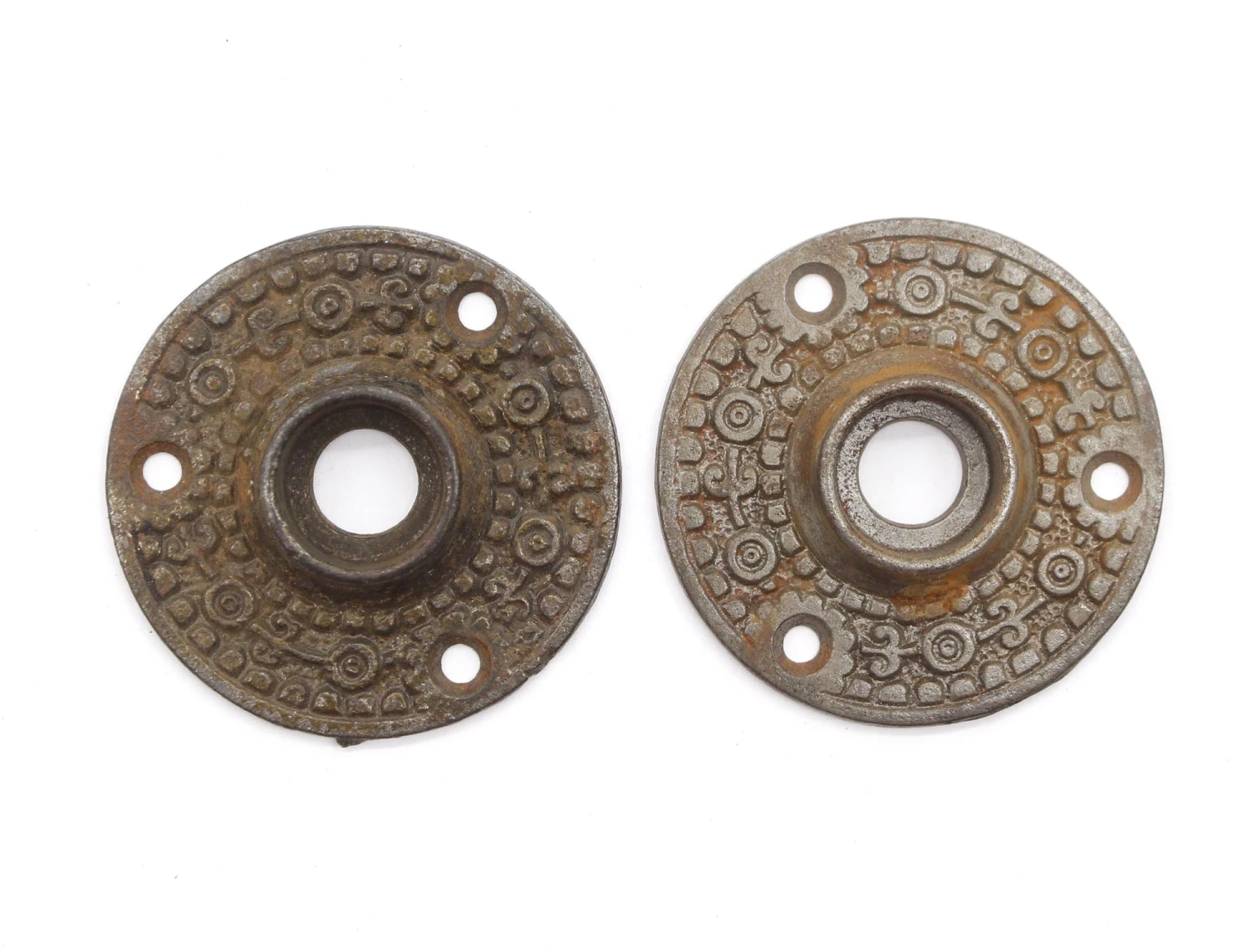 Pair Of 2 In. Aesthetic Cast Iron Ornate Door Rosettes 3 Pair Of 2 In. Aesthetic Cast Iron Ornate Door Rosettes