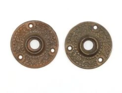 Pair Of Antique 2.25 In. Cast Iron Door Rosettes