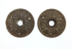 Pair Of Carved Wooden Radial 2 In. Door Rosettes