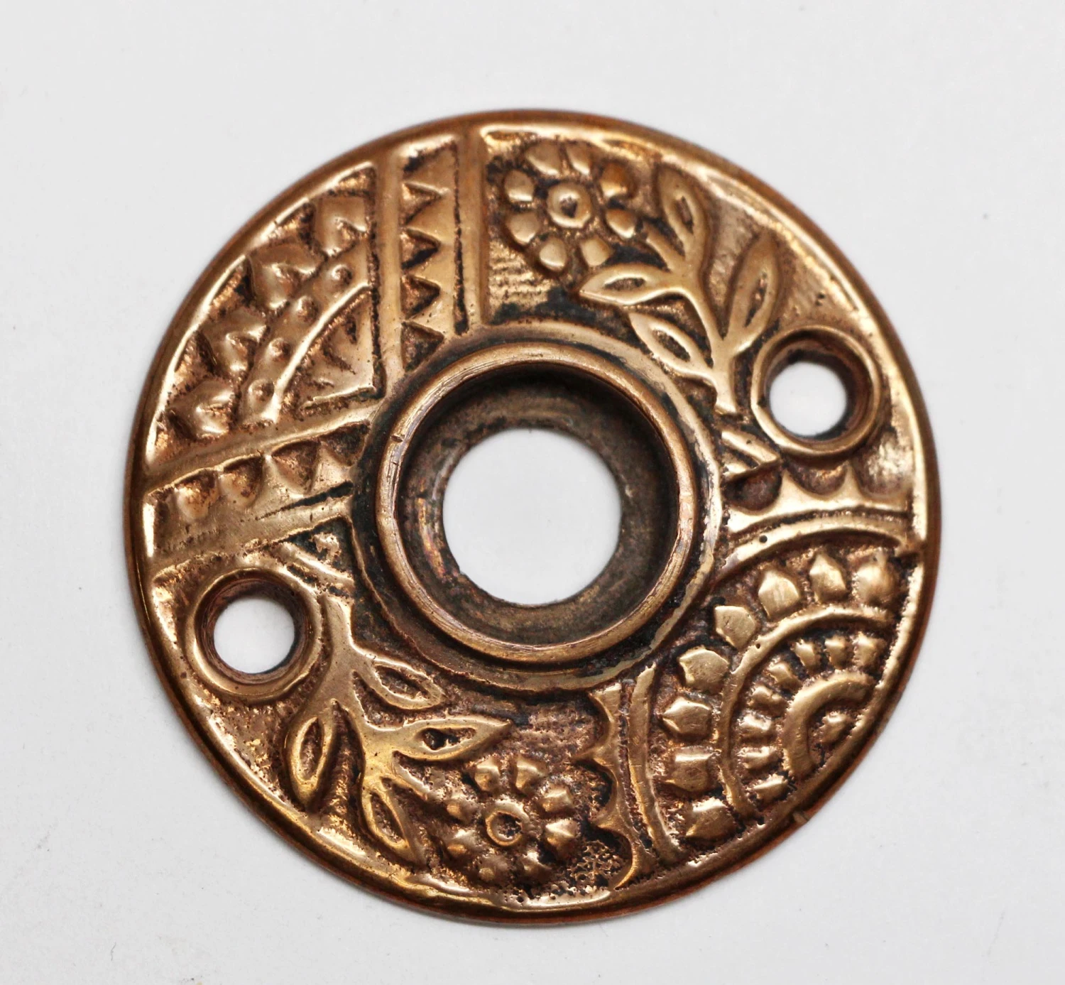 Polished Bronze Asymmetrical Eastlake Rosette 3 Polished Bronze Asymmetrical Eastlake Rosette