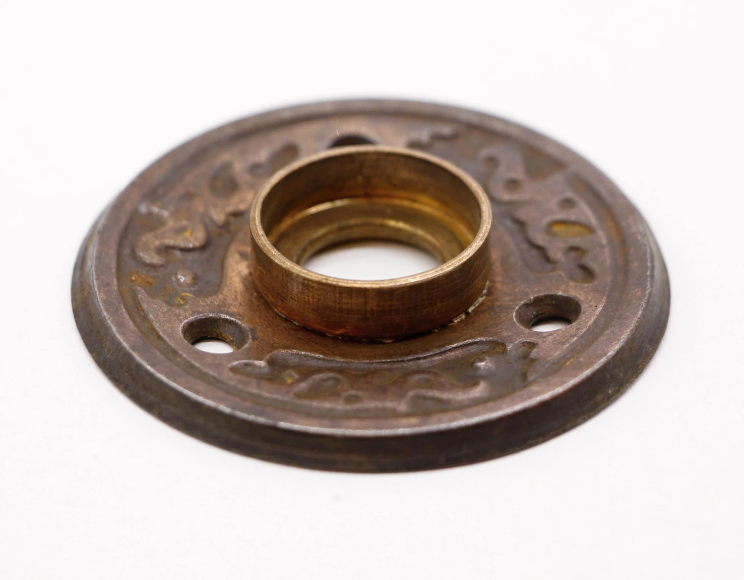 Antique 2 In. Pressed Steel 3 Fold Door Rosette 4 Antique 2 In. Pressed Steel 3 Fold Door Rosette - Image 2