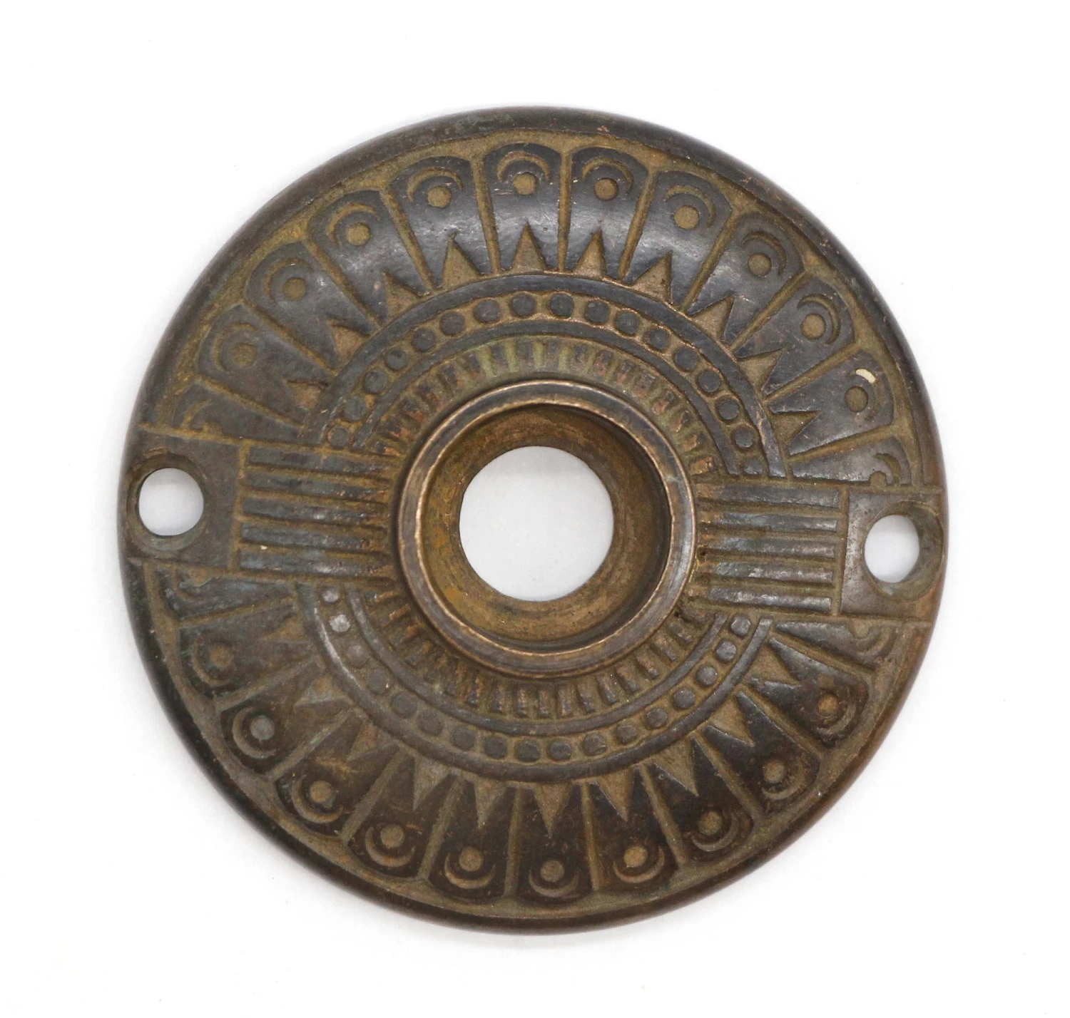 Pair Of Antique 2.125 In. Cast Bronze Aesthetic Door Rosettes 4 Pair Of Antique 2.125 In. Cast Bronze Aesthetic Door Rosettes - Image 2