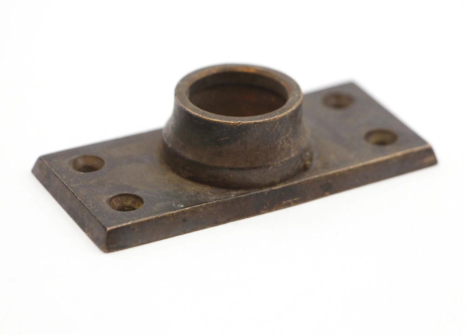 Vintage Rectangular 2.5 In. Nickeled Brass Yale & Towne Door Rosette 4 Vintage Rectangular 2.5 In. Nickeled Brass Yale & Towne Door Rosette - Image 2