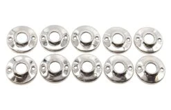 Set Of 10 Chrome Plated Stamped Brass 2 In. Door Rosettes