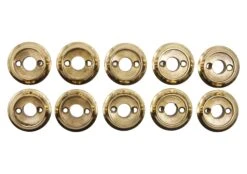 Set Of 10 Classic 1.375 In. Solid Brass Flat Collar Door Rosettes