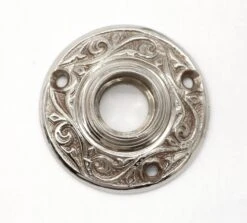 Victorian Solid Cast 2 In. Nickel Plated Door Rosette
