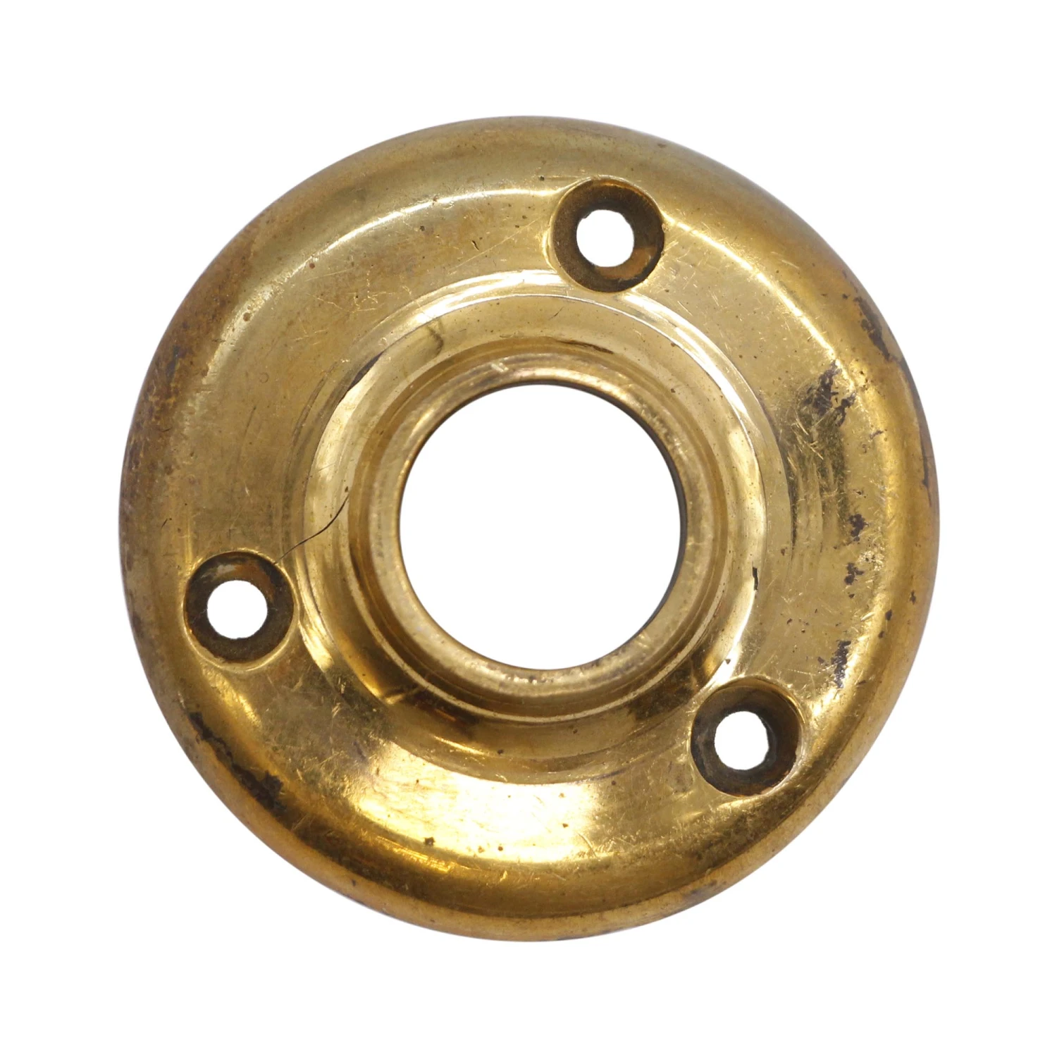 Vintage 2.125 In. Plain Round Polished Brass Door Rosette 3 Vintage 2.125 In. Plain Round Polished Brass Door Rosette