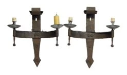 Set Of Three Arts & Crafts Iron Wall Sconces 14 Set Of Three Arts & Crafts Iron Wall Sconces -OGT Sale Store sconces wall lighting 16bel7664