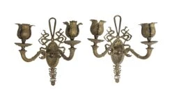 1910s Pair Of Bronze Federal Wall Sconces