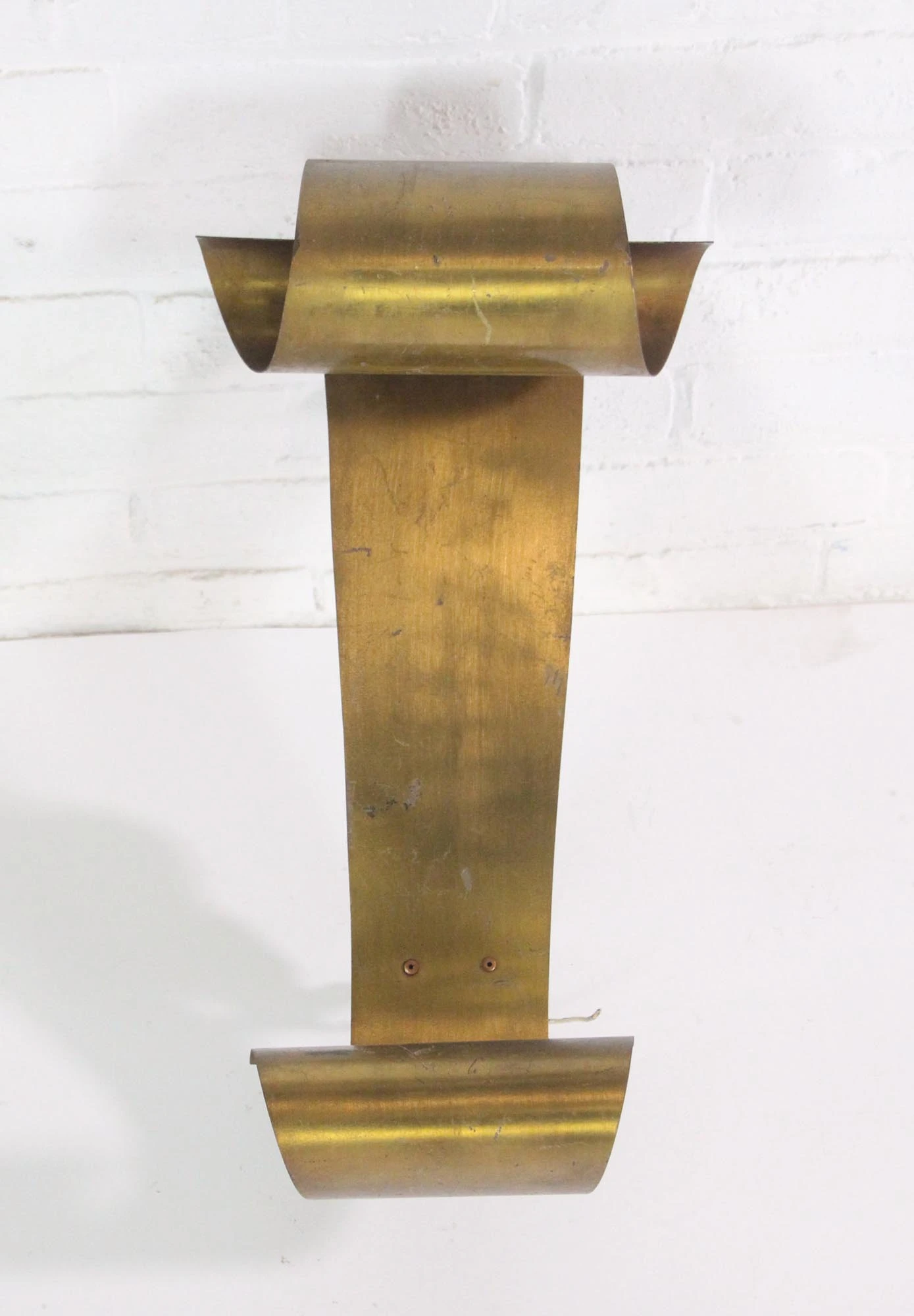 Pair Of Mid Century French Curved Brass Wall Sconces 4 Pair Of Mid Century French Curved Brass Wall Sconces - Image 2