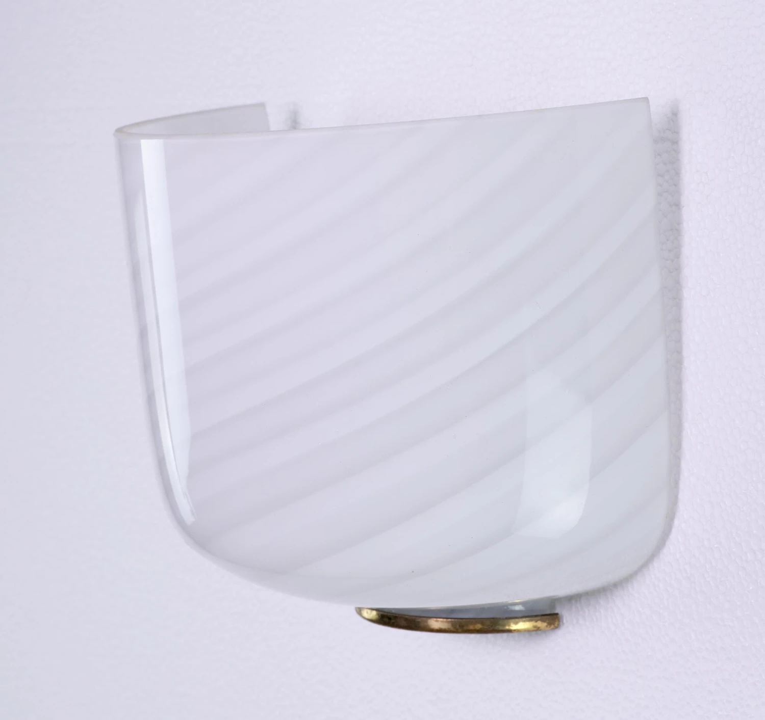 Murano White Swirled Glass Wall Sconce 4 Murano White Swirled Glass Wall Sconce - Image 2