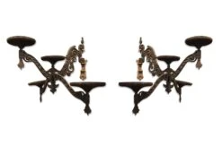 Antique Victorian Cast Iron Kerosene Lamp Holder