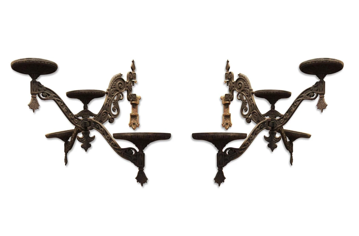 Antique Victorian Cast Iron Kerosene Lamp Holder 3 Antique Victorian Cast Iron Kerosene Lamp Holder