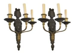 Pair Of 1910s Louis XV Style Bronze 3 Arm Caldwell Wall Sconces 9 Pair Of 1910s Louis XV Style Bronze 3 Arm Caldwell Wall Sconces -OGT Sale Store sconces wall lighting chs1120