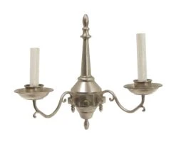 Federal Style Nickel Plated 2 Arm Wall Sconce