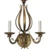 Florentine Wrought Iron Foliage Gold Gilt Wall Sconce