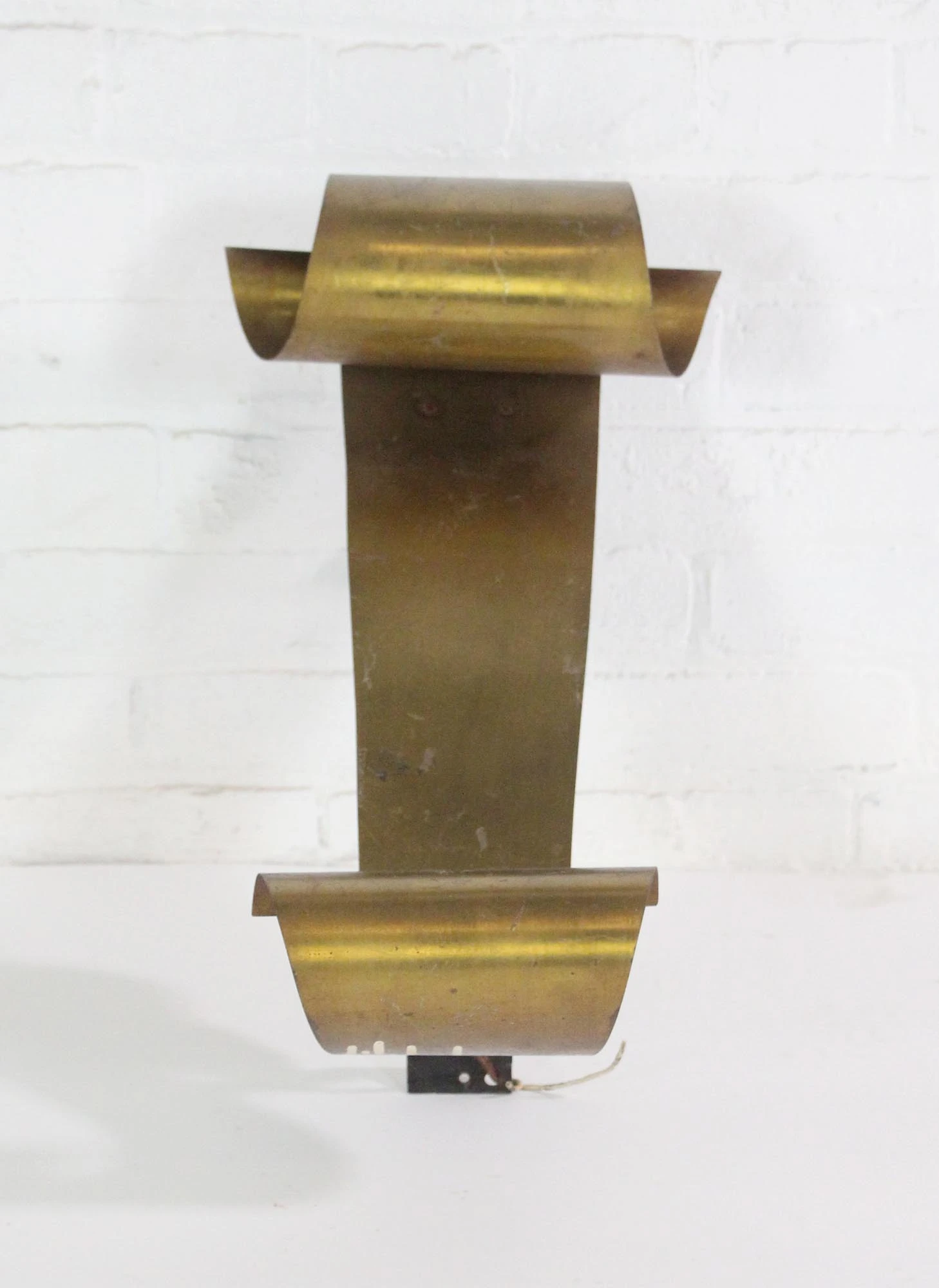 Pair Of Mid Century French Curved Brass Wall Sconces 5 Pair Of Mid Century French Curved Brass Wall Sconces - Image 3
