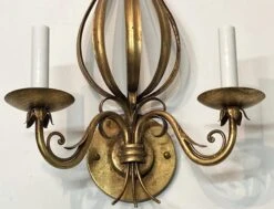 Florentine Wrought Iron Foliage Gold Gilt Wall Sconce 8 Florentine Wrought Iron Foliage Gold Gilt Wall Sconce -OGT Sale Store sconces wall lighting for sale chr212g