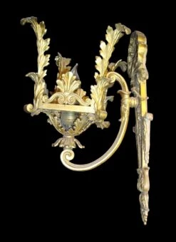 Pair Of Rococo Cast Brass Wall Sconces -OGT Sale Store sconces wall lighting for sale h143275